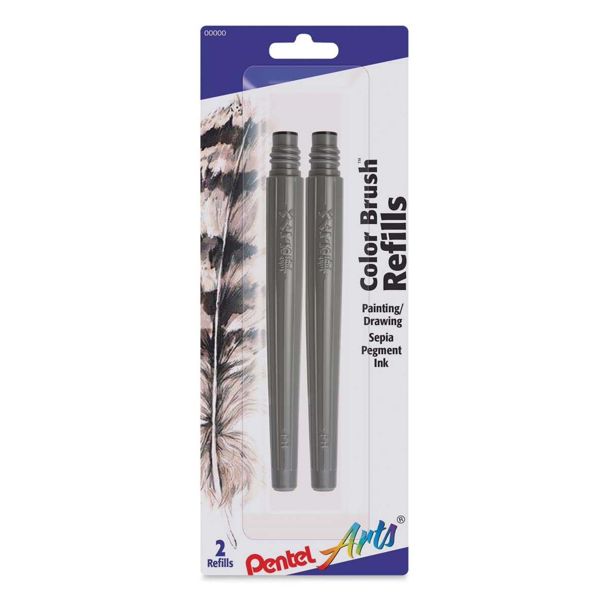 Pentel Arts Water-Based Color Brush Pen Refills - Set of 2, Sepia