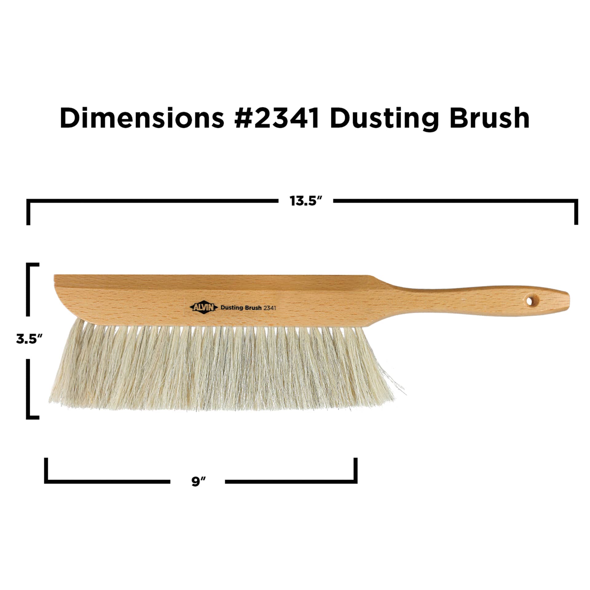 Alvin Traditional Dusting Brush - 3-1/2" x 13-1/2", dimensions Alvin Traditional Dusting Brush - 3-1/2" x 13-1/2", dimensions