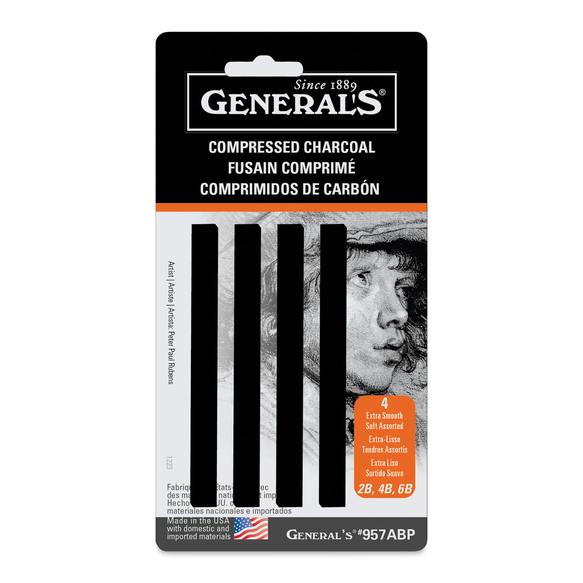 General's Compressed Charcoal - Assorted, Set of 4 General's Compressed Charcoal - Assorted, Set of 4