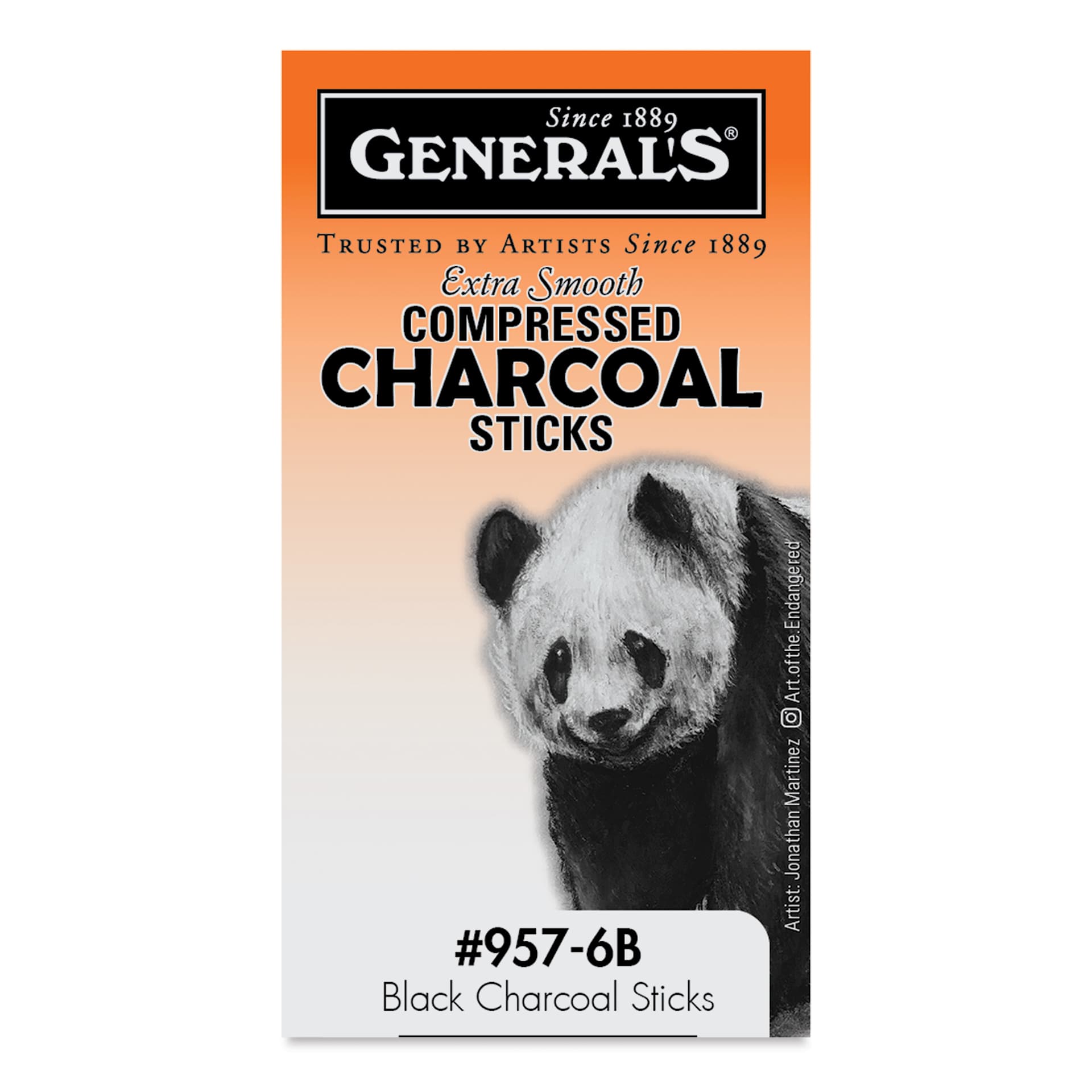 General's Compressed Charcoal - 6B, Pkg of 12, front of packaging General's Compressed Charcoal - 6B, Pkg of 12, front of packaging