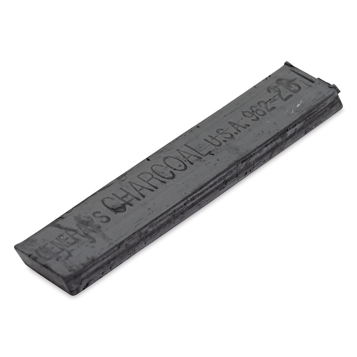 General’s Jumbo Compressed Charcoal - 2B, Box of 6 Sticks, single stick laid out