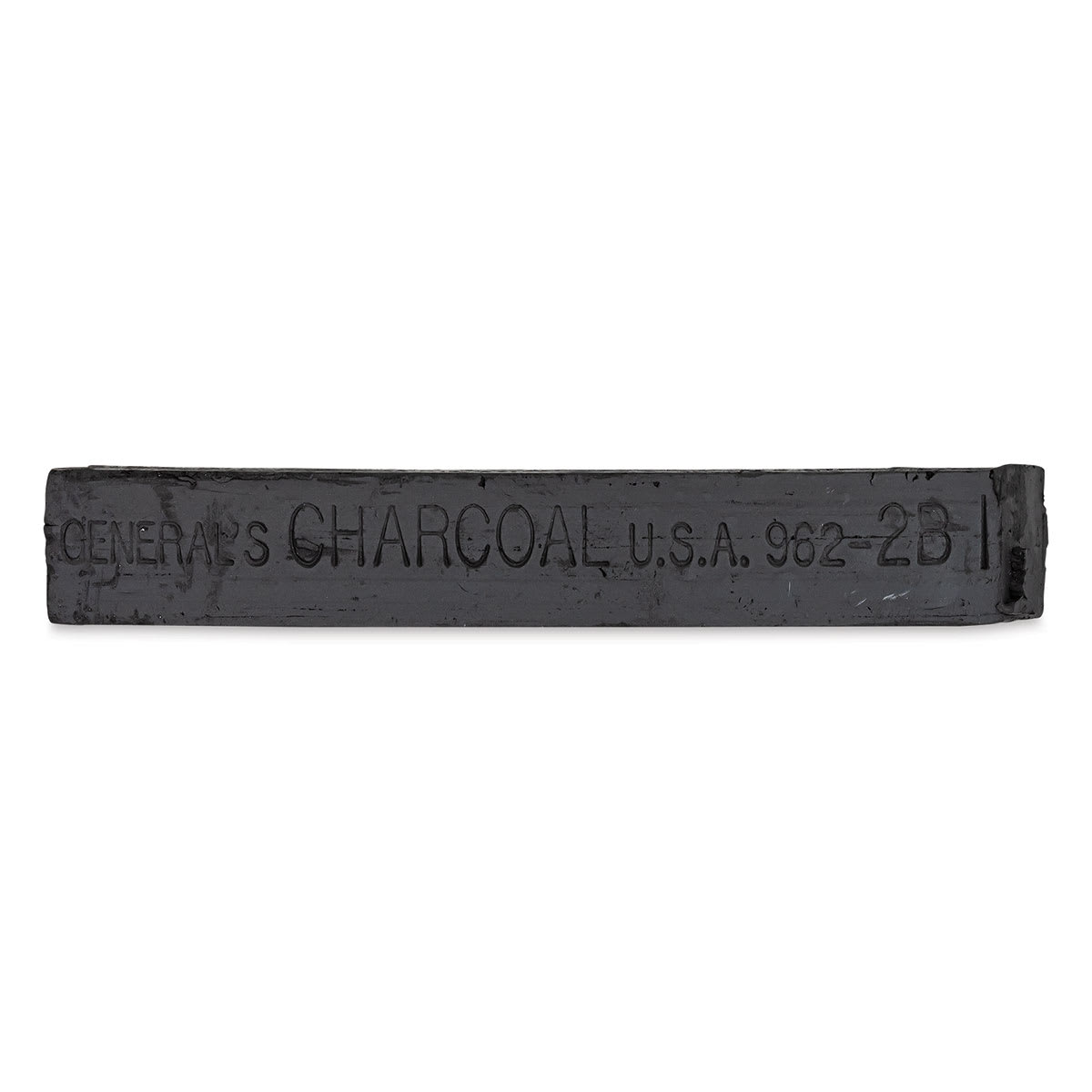 General’s Jumbo Compressed Charcoal - 2B, Box of 6 Sticks, single 2B stick