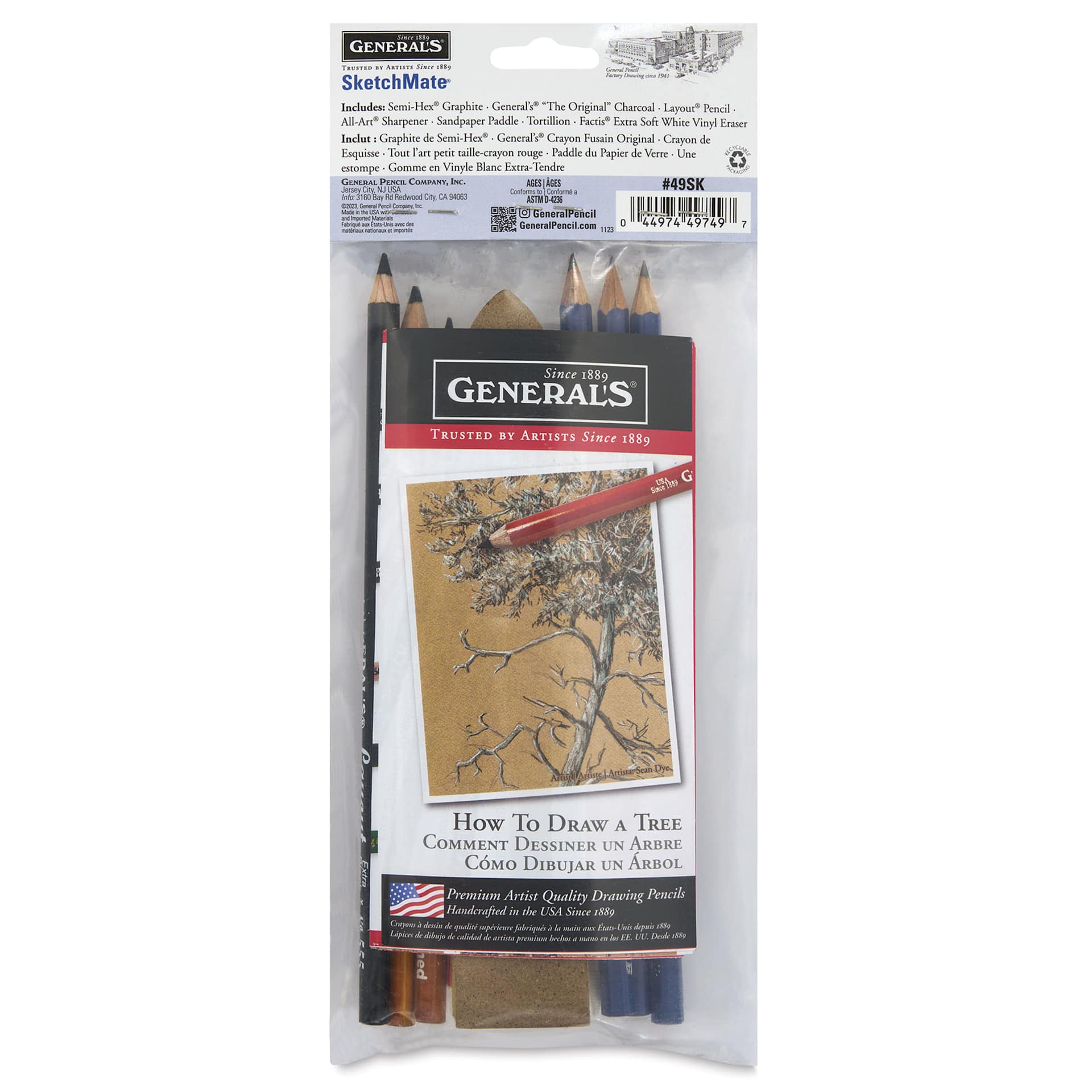 General's Sketchmate Drawing Set, back of the packaging General's Sketchmate Drawing Set, back of the packaging