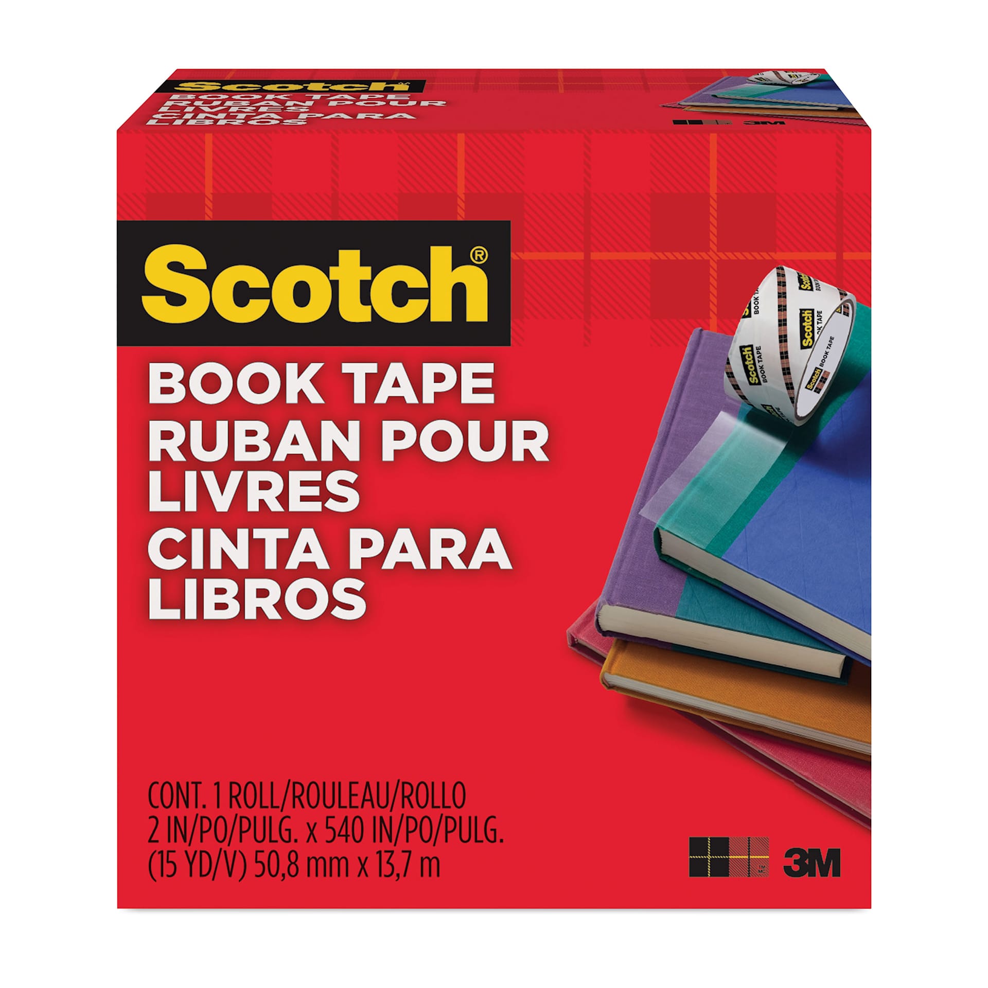 Scotch Book Tape - 2" x 15 Yards, front of packaging