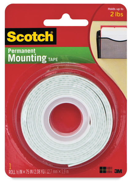 Scotch Permanent Mounting Tape - Front of blister package of Mounting Tape roll Scotch Permanent Mounting Tape - Front of blister package of Mounting Tape roll
