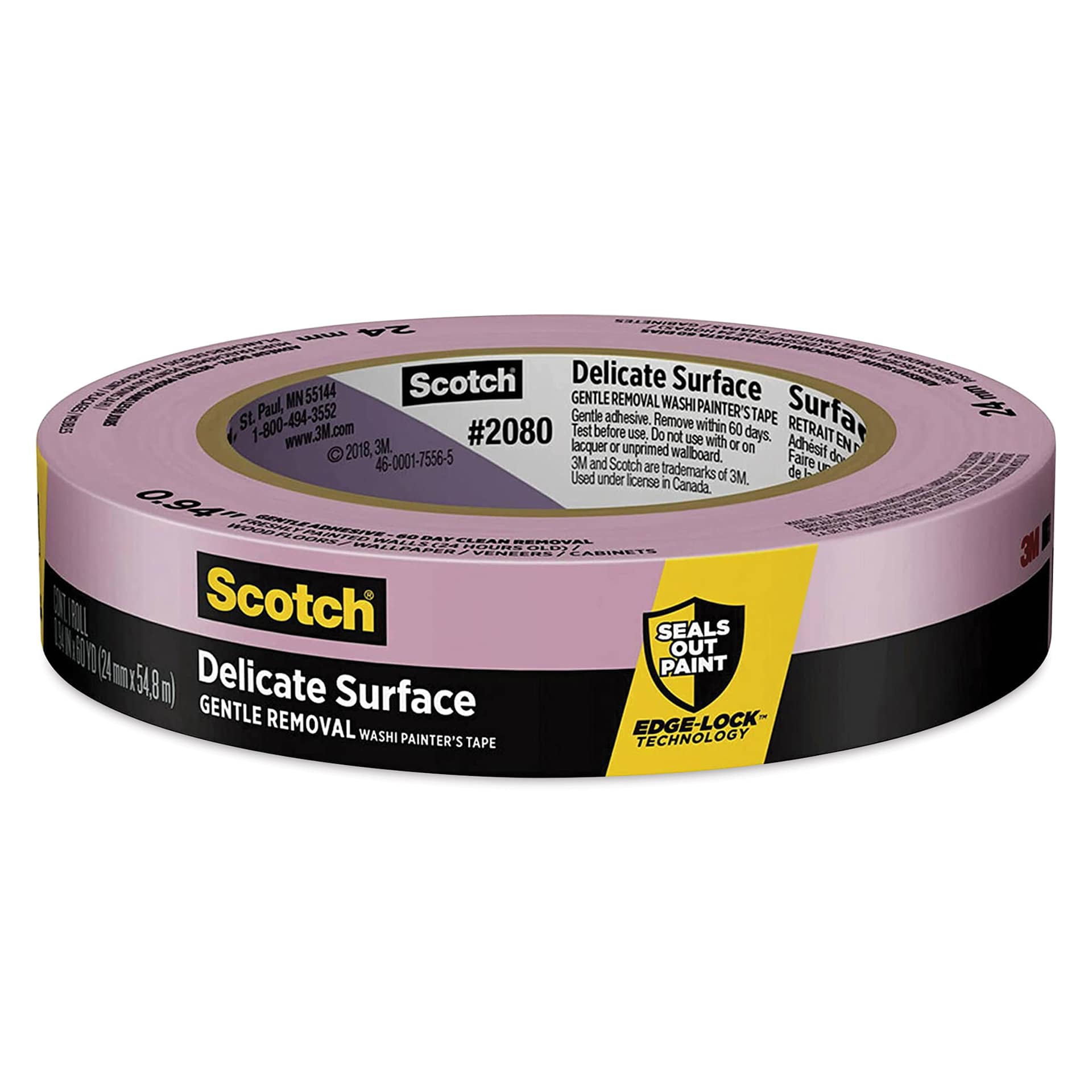 Scotch Painter's Tape for Delicate Surfaces - 0.94" x 60 yds, wrapped in packaging