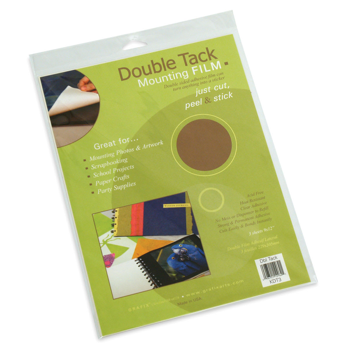 Grafix Double Tack Mounting Film - Angled view of front of package Grafix Double Tack Mounting Film - Angled view of front of package