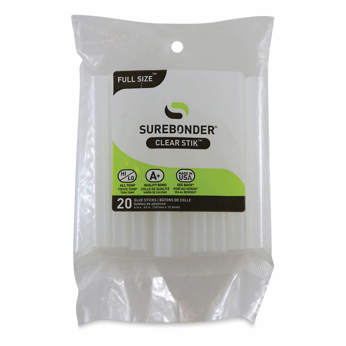Surebonder Clear Stik Hot Glue Sticks - 7/16" x 4", Pkg of 20 Surebonder Clear Stik Hot Glue Sticks - 7/16" x 4", Pkg of 20