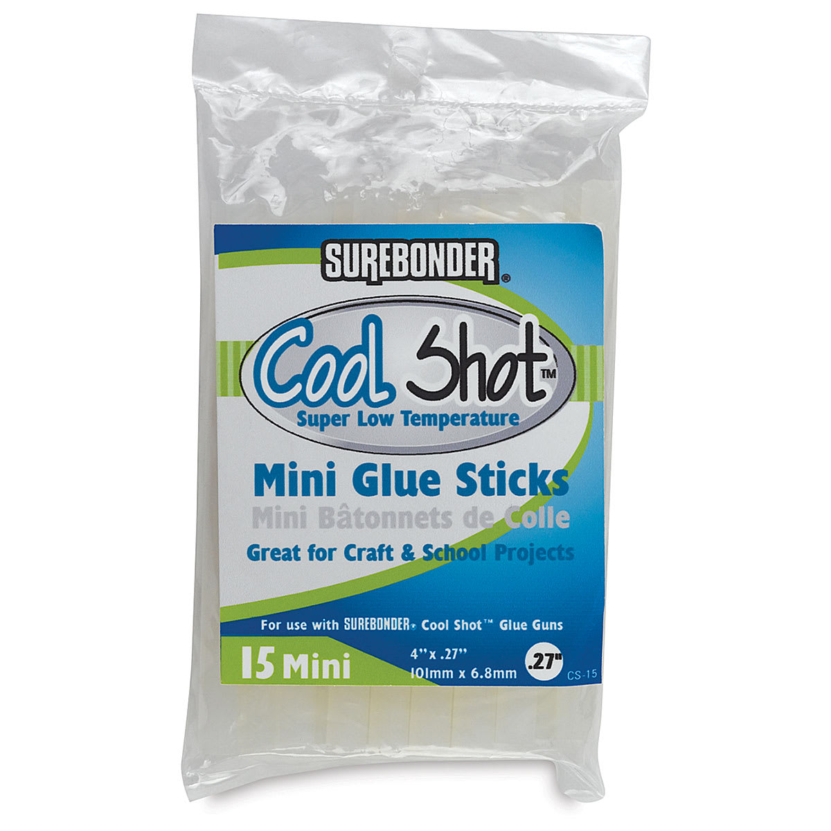 Surebonder Cool Shot Mini Glue Gun Glue Sticks - Pkg of 15