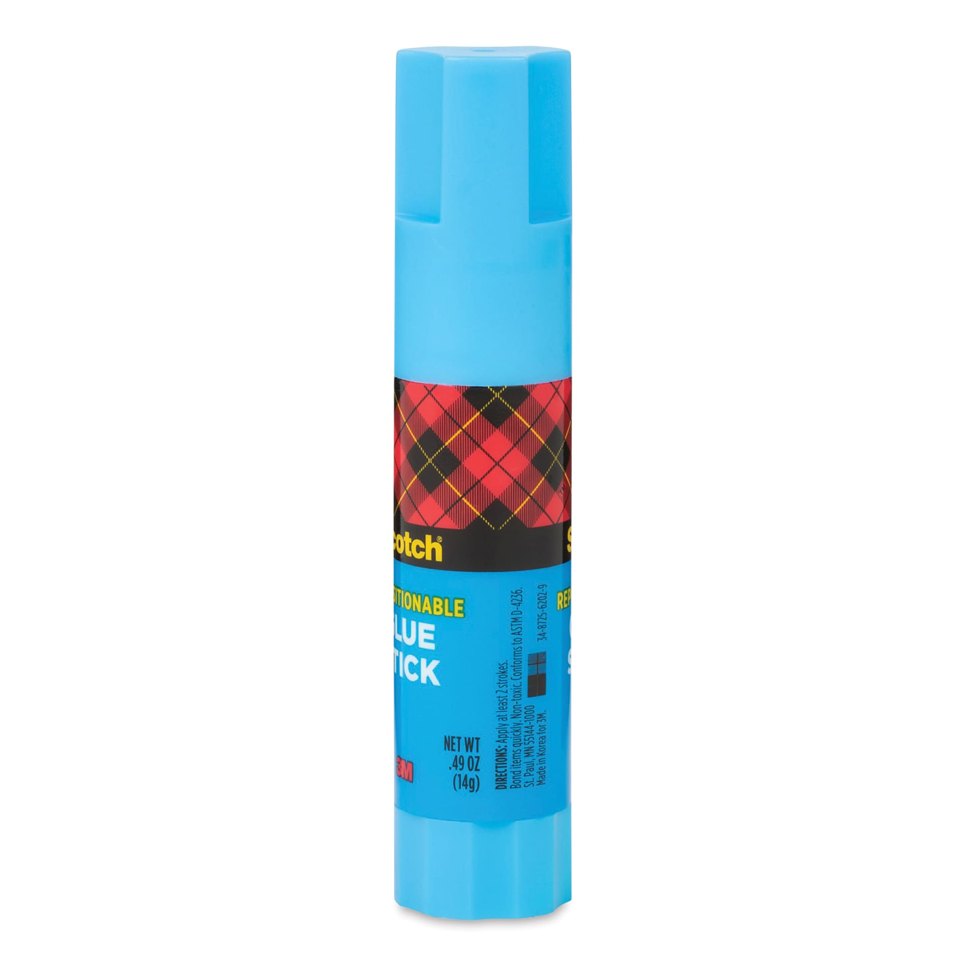 Scotch Repositionable Glue Stick - .49 oz back of stick