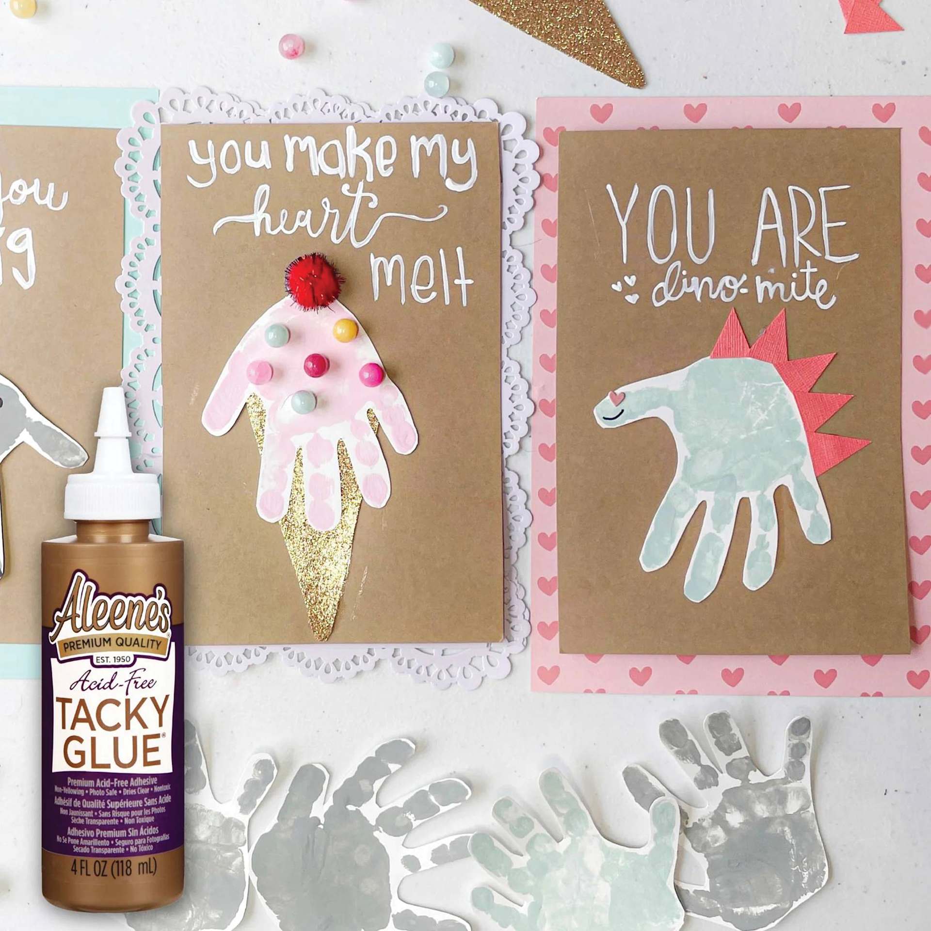 Aleene’s Acid-Free Tacky Glue showing completed hand illustration projects