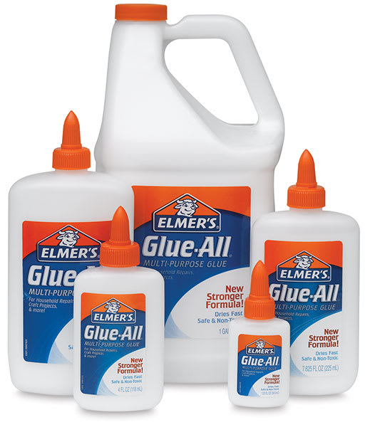 Elmer's Glue-All, Various sizes. In bottles.