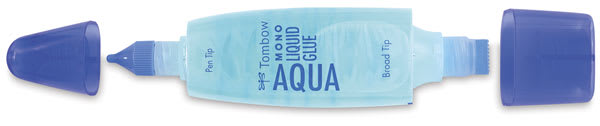 Mono Aqua Liquid Glue - Shown horizontally with both tips uncapped Mono Aqua Liquid Glue - Shown horizontally with both tips uncapped