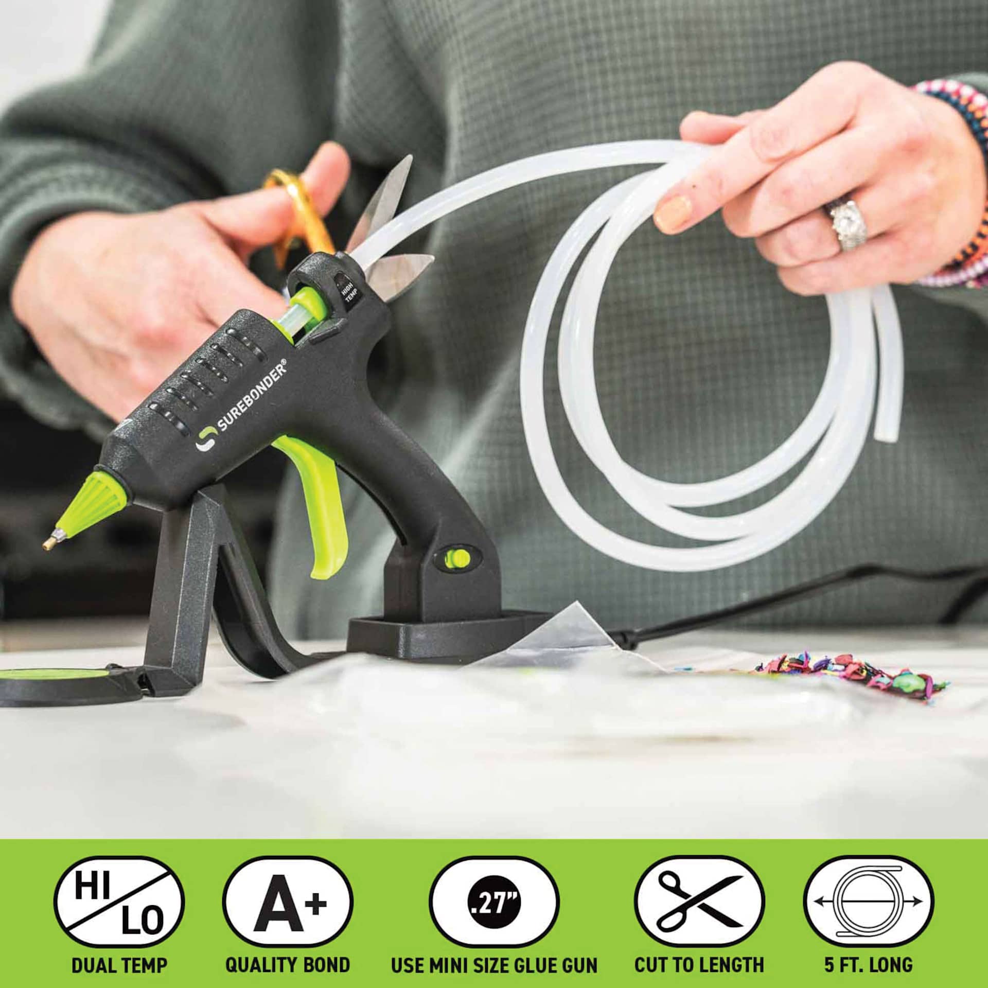 Surebonder Mini Glue Stick - Roll, 5 ft - loading glue gun (not included) by snipping stick