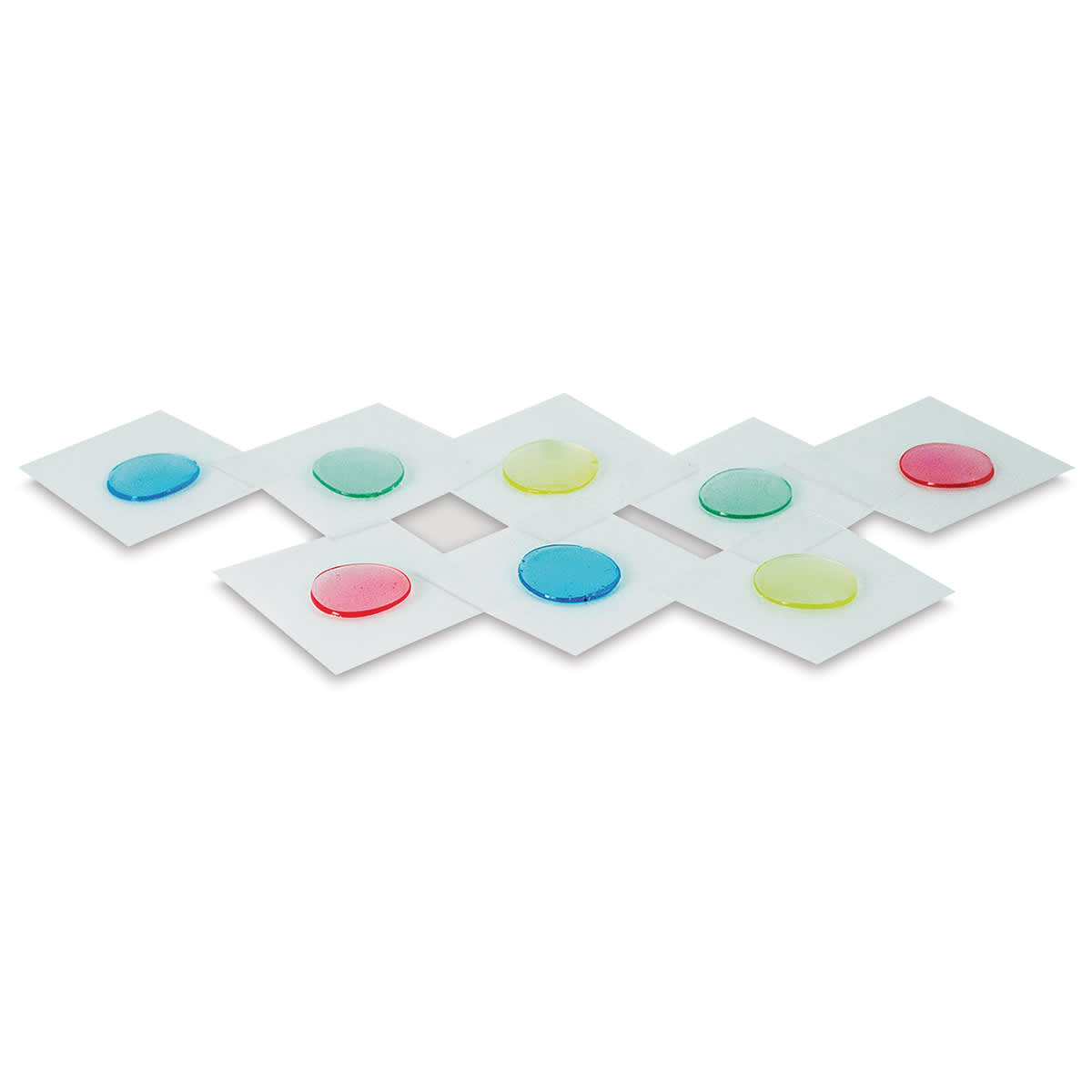 Tombow Color Adhesive Dots - Angled view of two rows of Adhesive Dots
