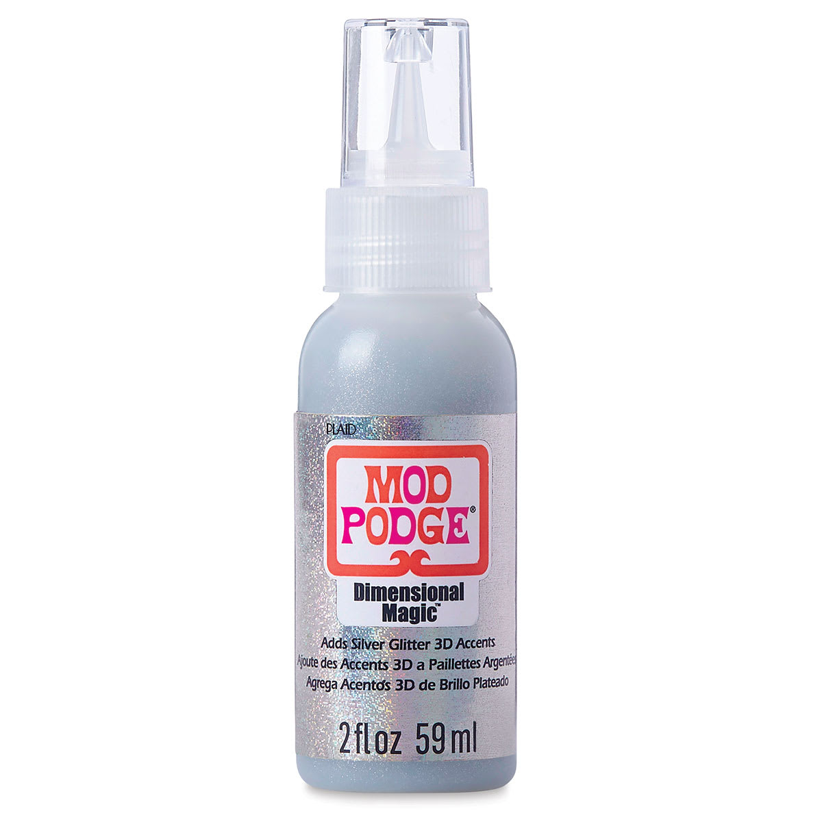 Plaid Mod Podge Dimensional Magic - 2 oz Silver Glitter bottle