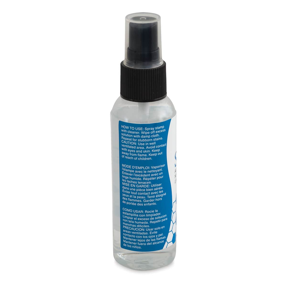 Tsukineko StazOn All-Purpose Stamp Cleaner - Back of capped 2 oz Bottle