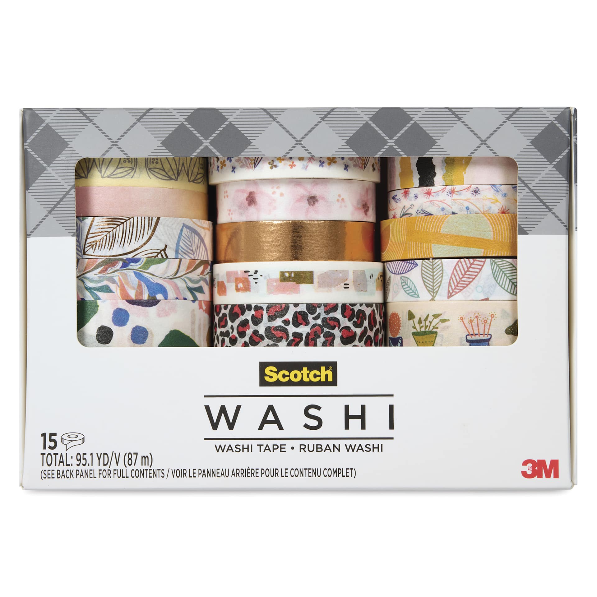 Scotch Washi Tape - Whimsical Colors, Set of 15 - front of packaging