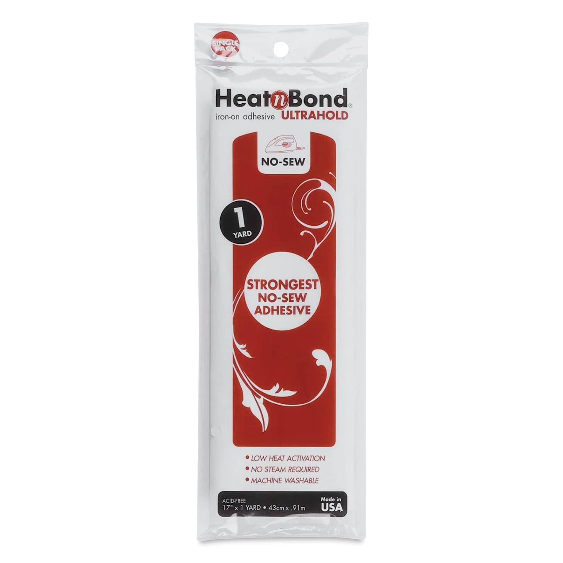 HeatnBond UltraHold Iron-On Adhesive - 17" x 1 yd front of packaging