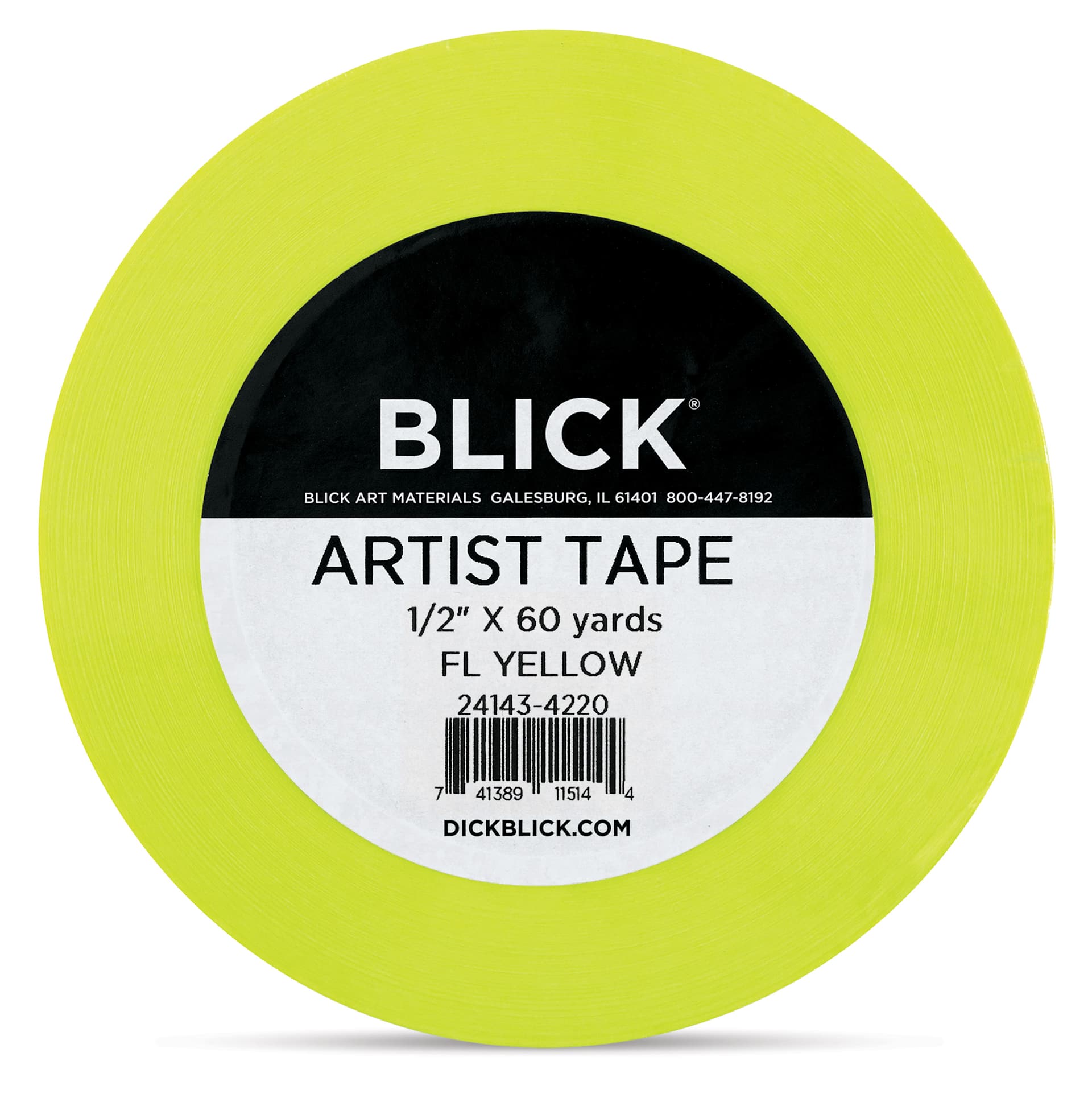 Blick Artist Tape - Fluorescent Yellow, 1/2" x 60 yds