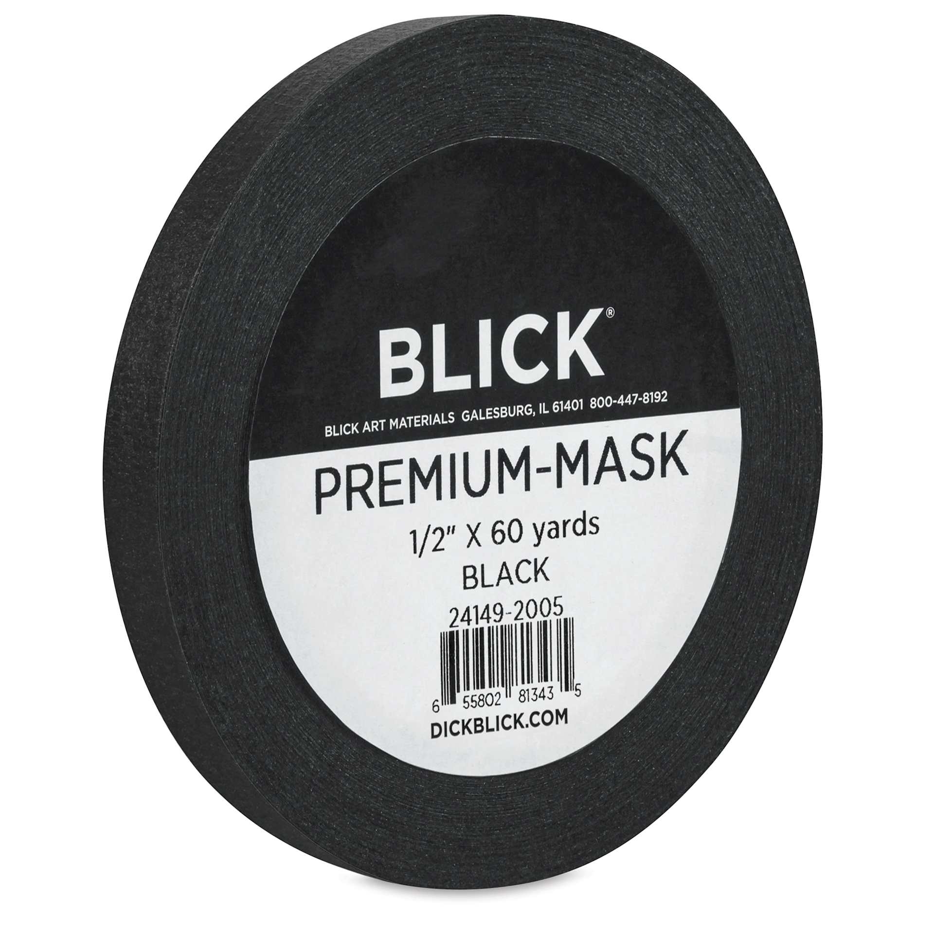 Blick Premium Masking Tape - Black, 1/2" x 60 yds - angled Blick Premium Masking Tape - Black, 1/2" x 60 yds - angled