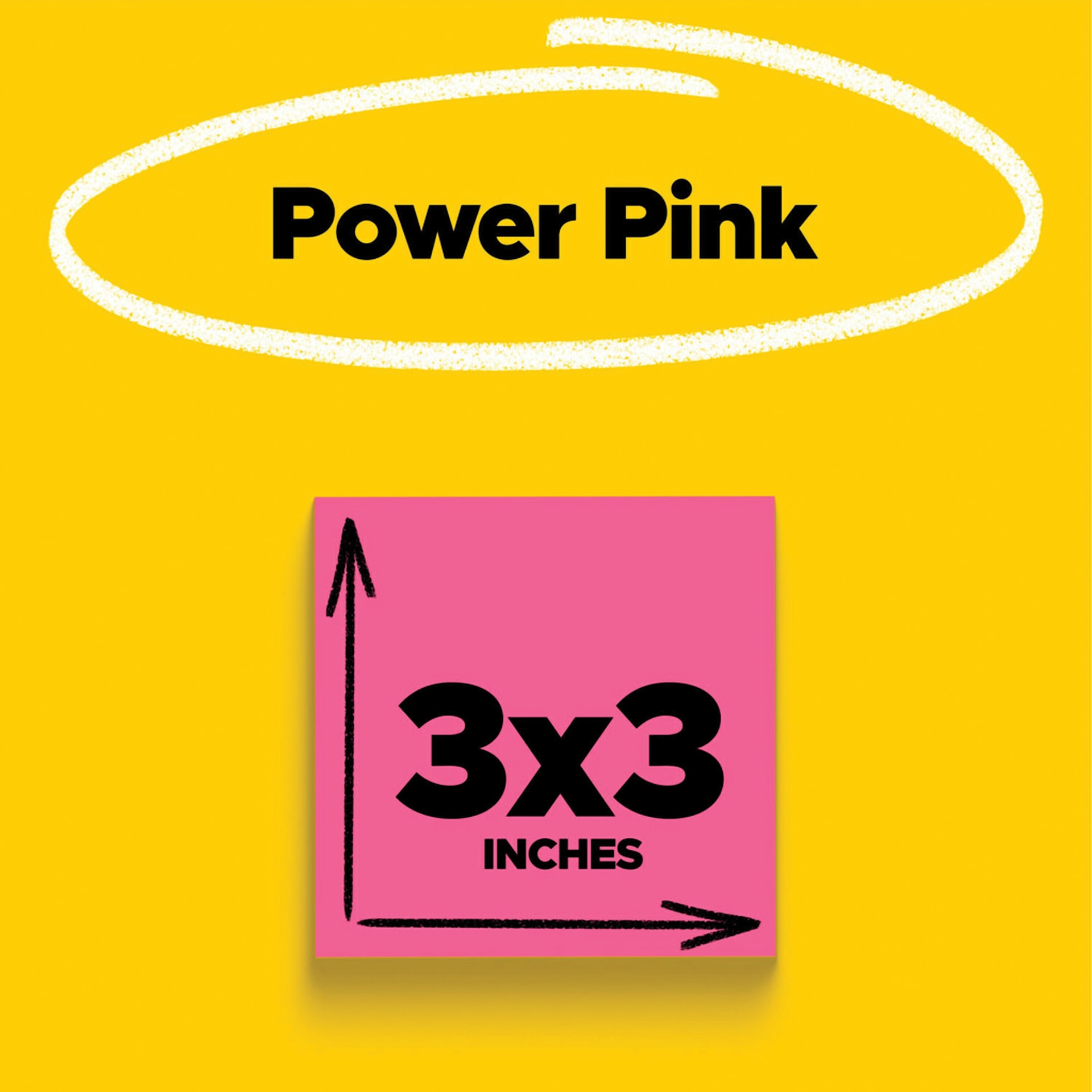 Power Pink, 3" x 3"