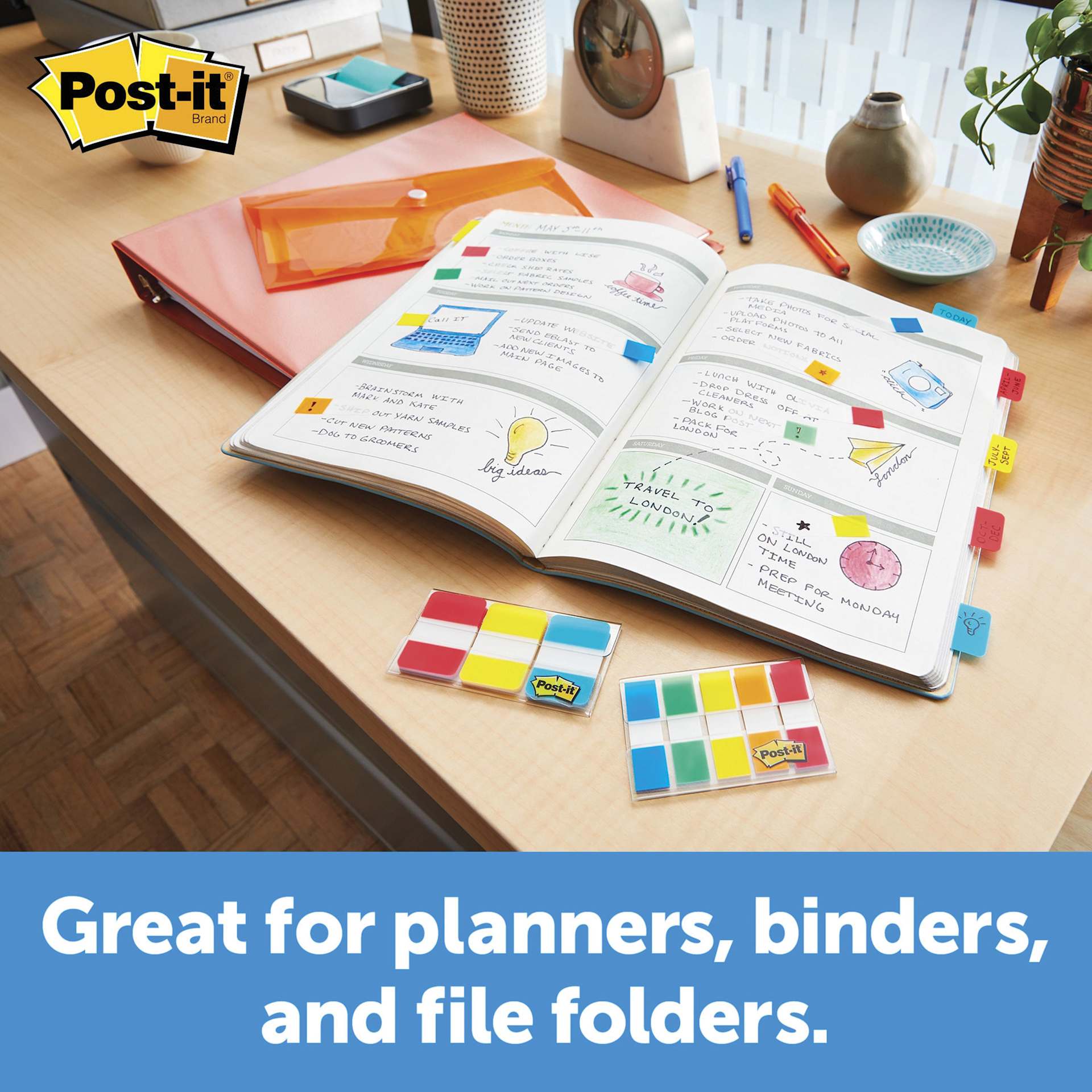 Great for planners, binders, and file folders. 