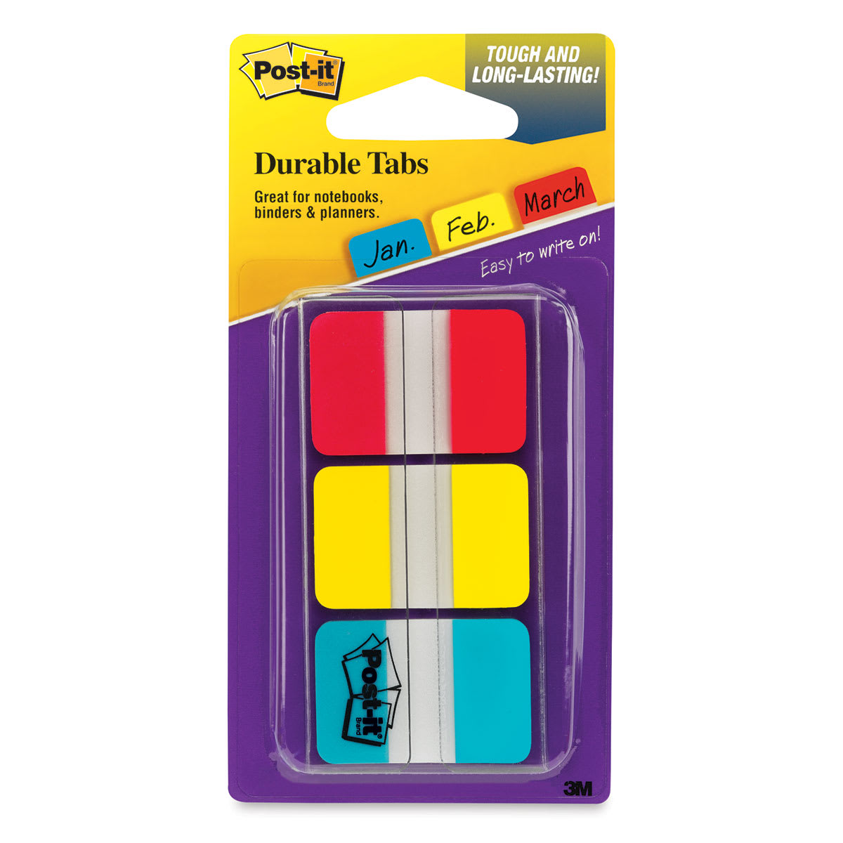 Post-it Tabs - Front of blister package of 36 Primary Colors