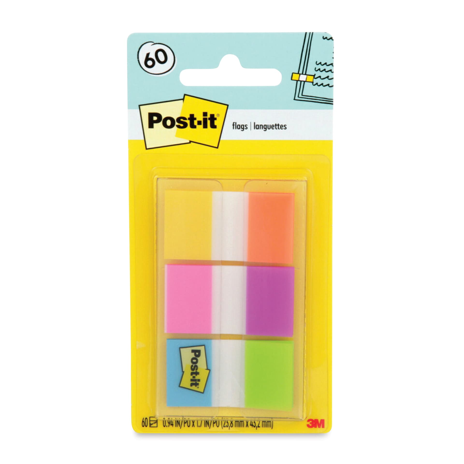 Post-it Flags - Electric Glow Collection, Pkg of 60