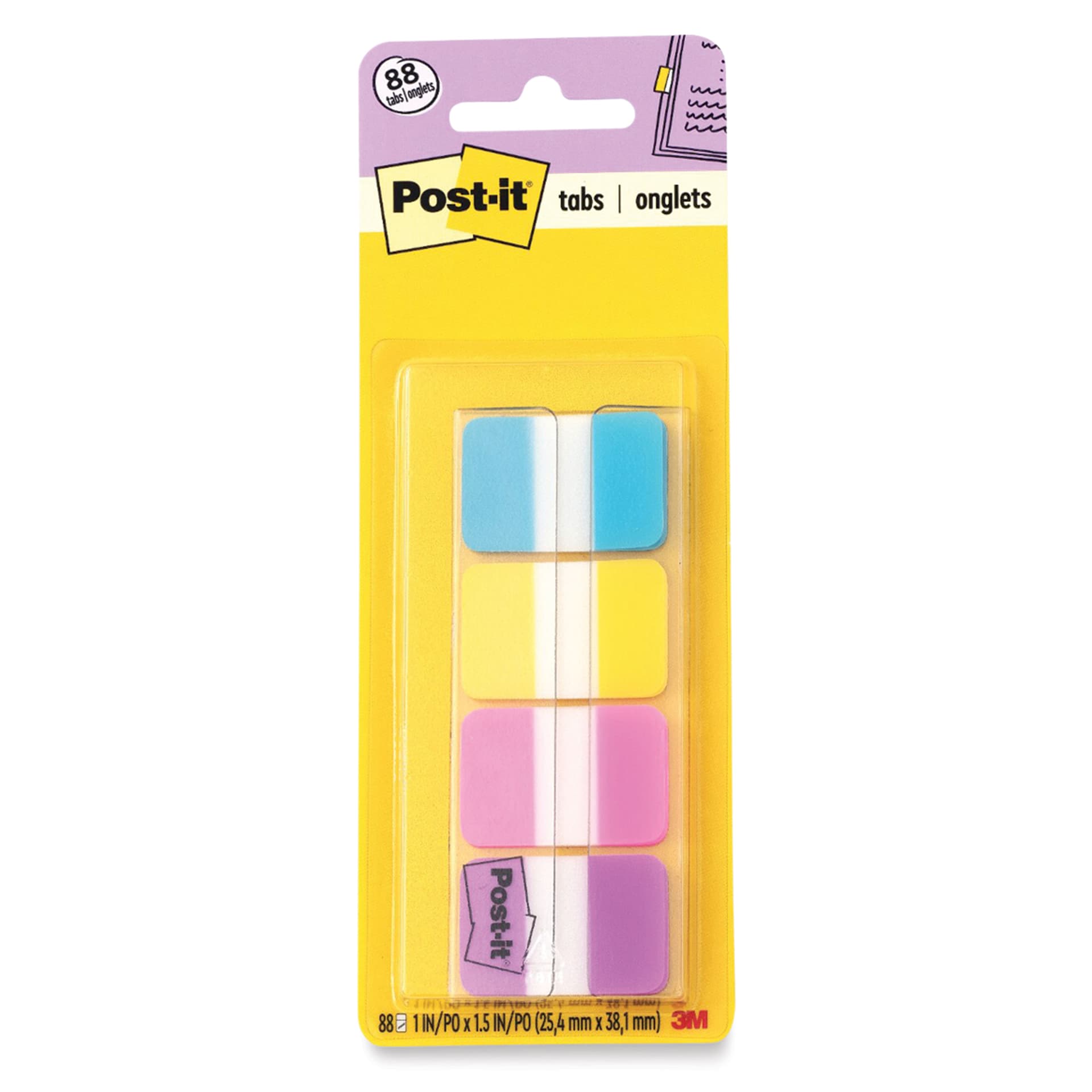 Post-it Tabs - Solid Colors, Pkg of 88