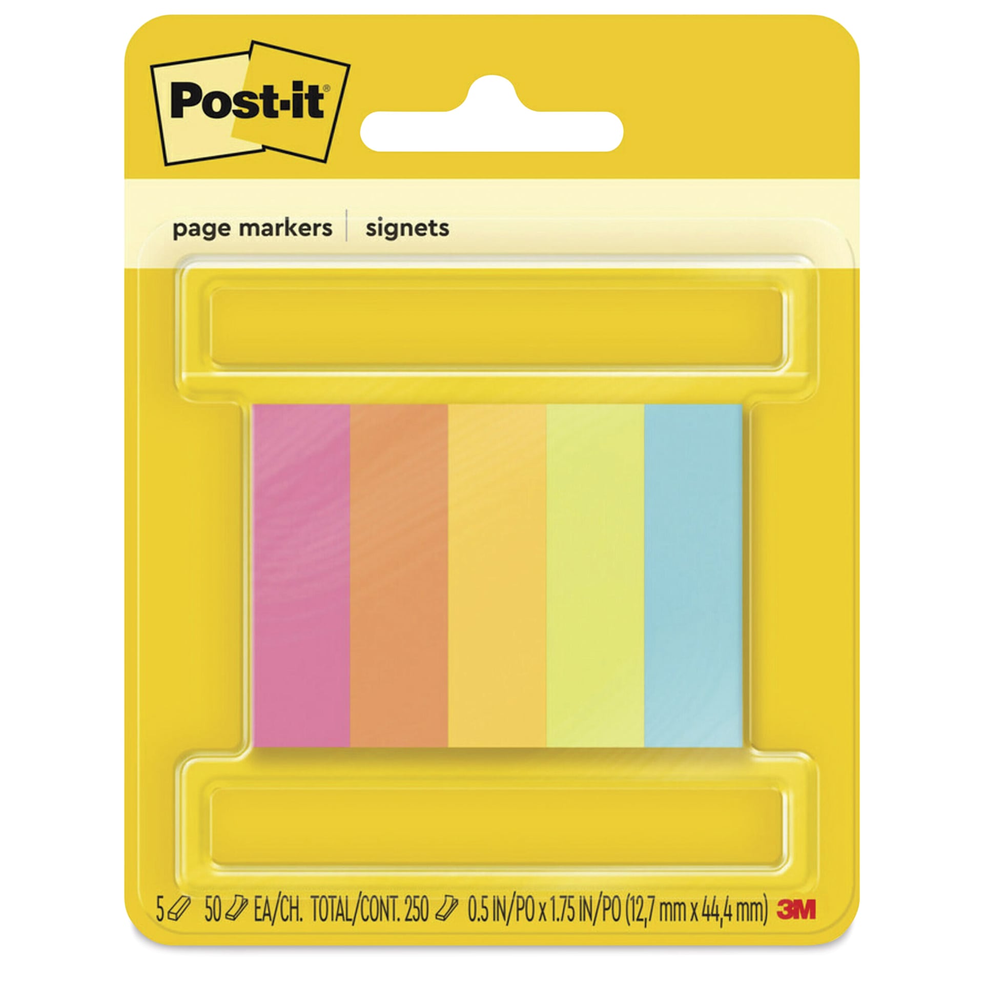 Post-it Page Markers - Pkg of 5, 1/2" x 1-3/4" in package