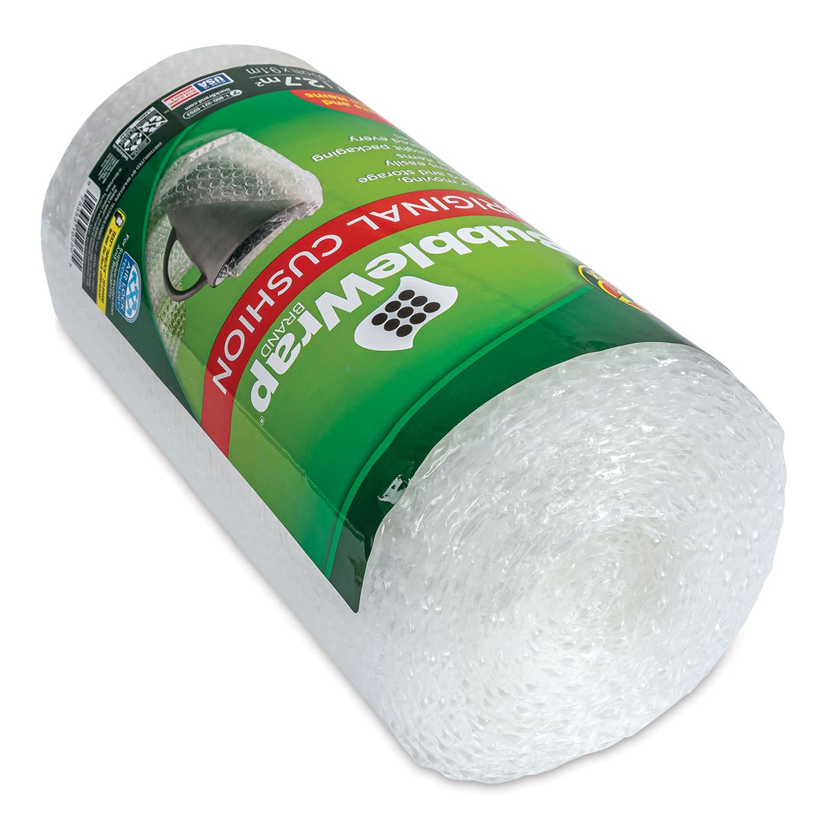 ShurTech Duck Bubble Wrap - 12" x 30 ft - lying flat, angled view