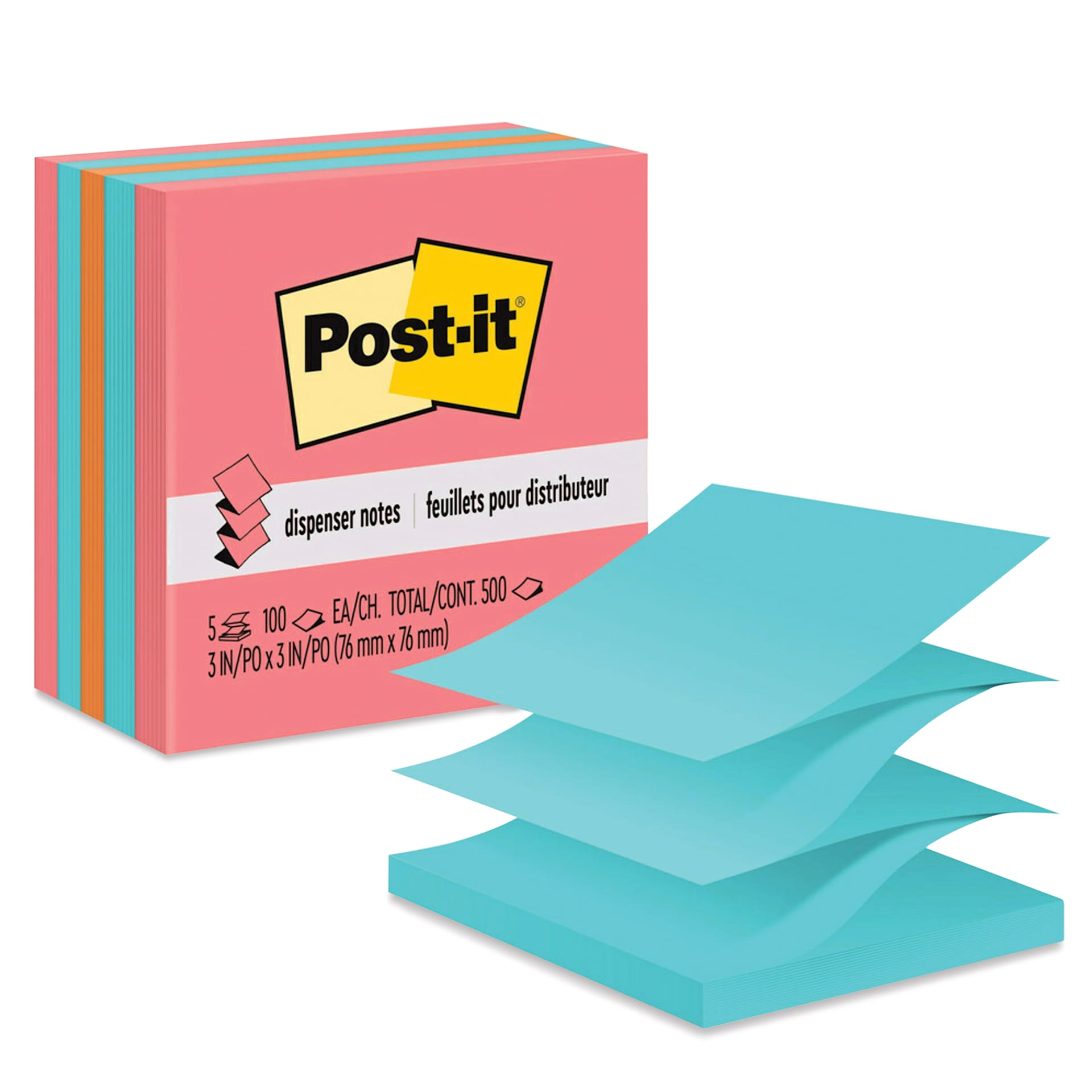 Post-it Pop-Up Notes - Neon Colors, showing accordion style