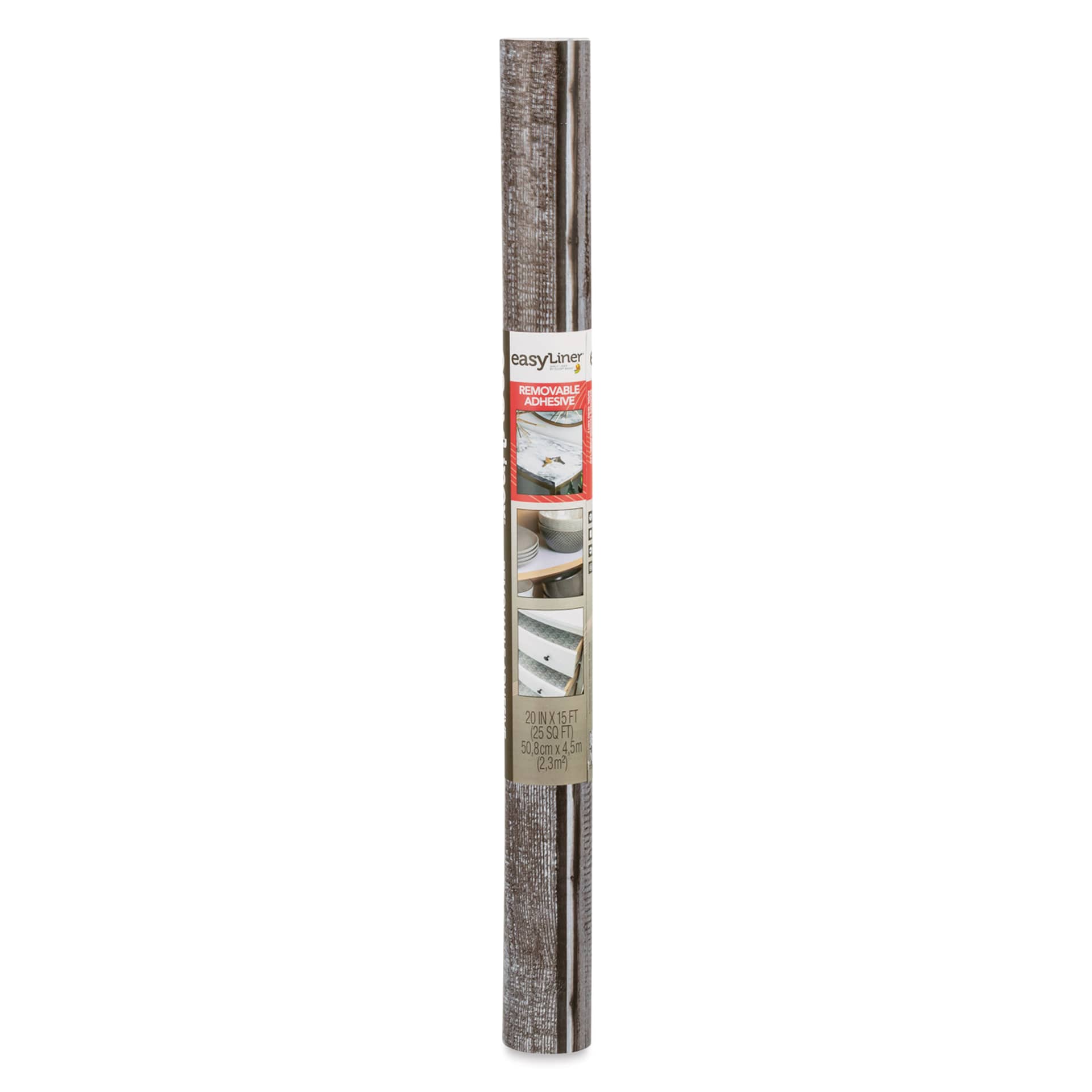 Duck EasyLiner Adhesive Laminate - Weathered Wood, 20" x 15 ft