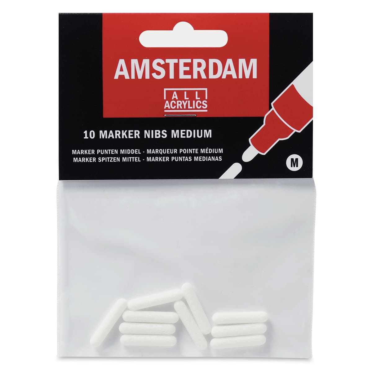 Amsterdam Acrylic Marker Replacement Nibs - 4 mm, Pkg of 10 - front of packaging