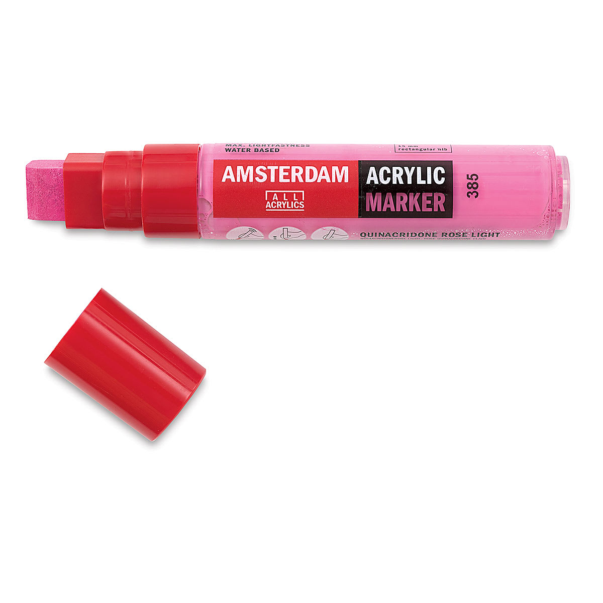 Amsterdam Acrylic Markers - 15 mm nib Quinacridone Rose Light marker uncapped
