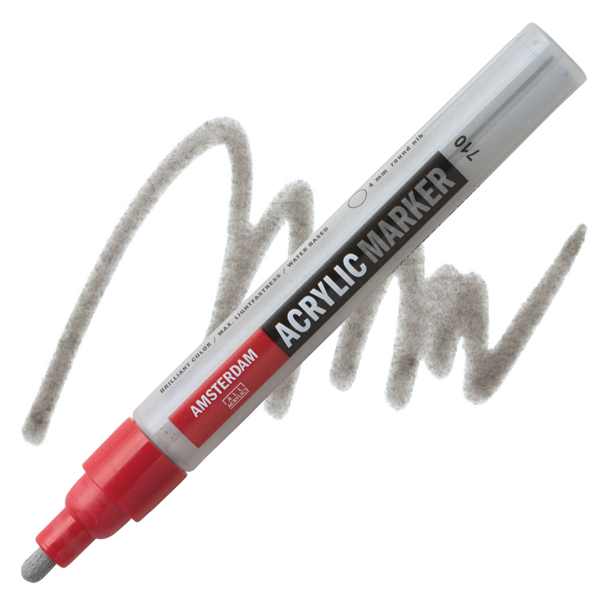 Amsterdam Acrylic Marker - Neutral Grey, 4 mm marker and swatch