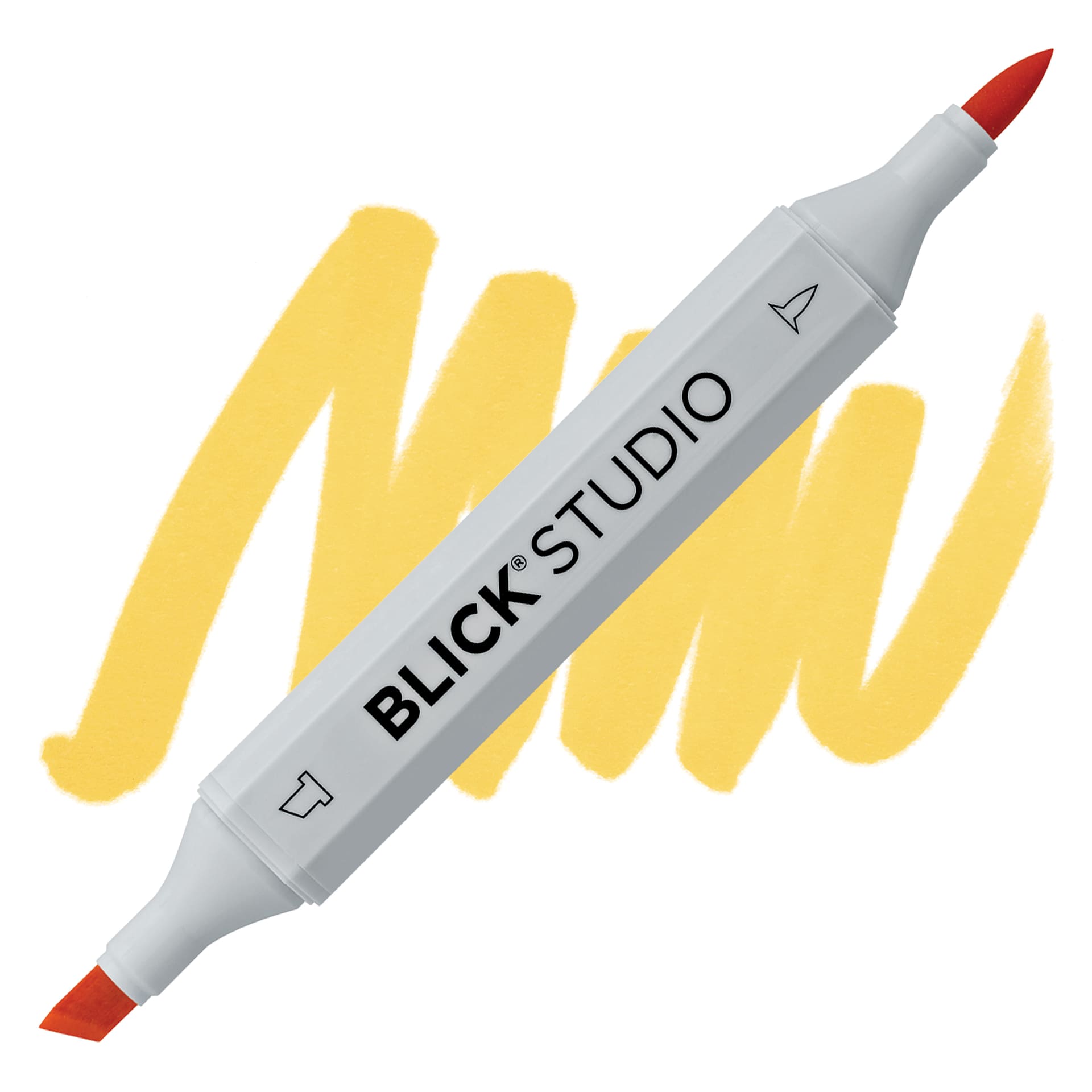 Blick Studio Brush Marker - Saffron marker and swatch