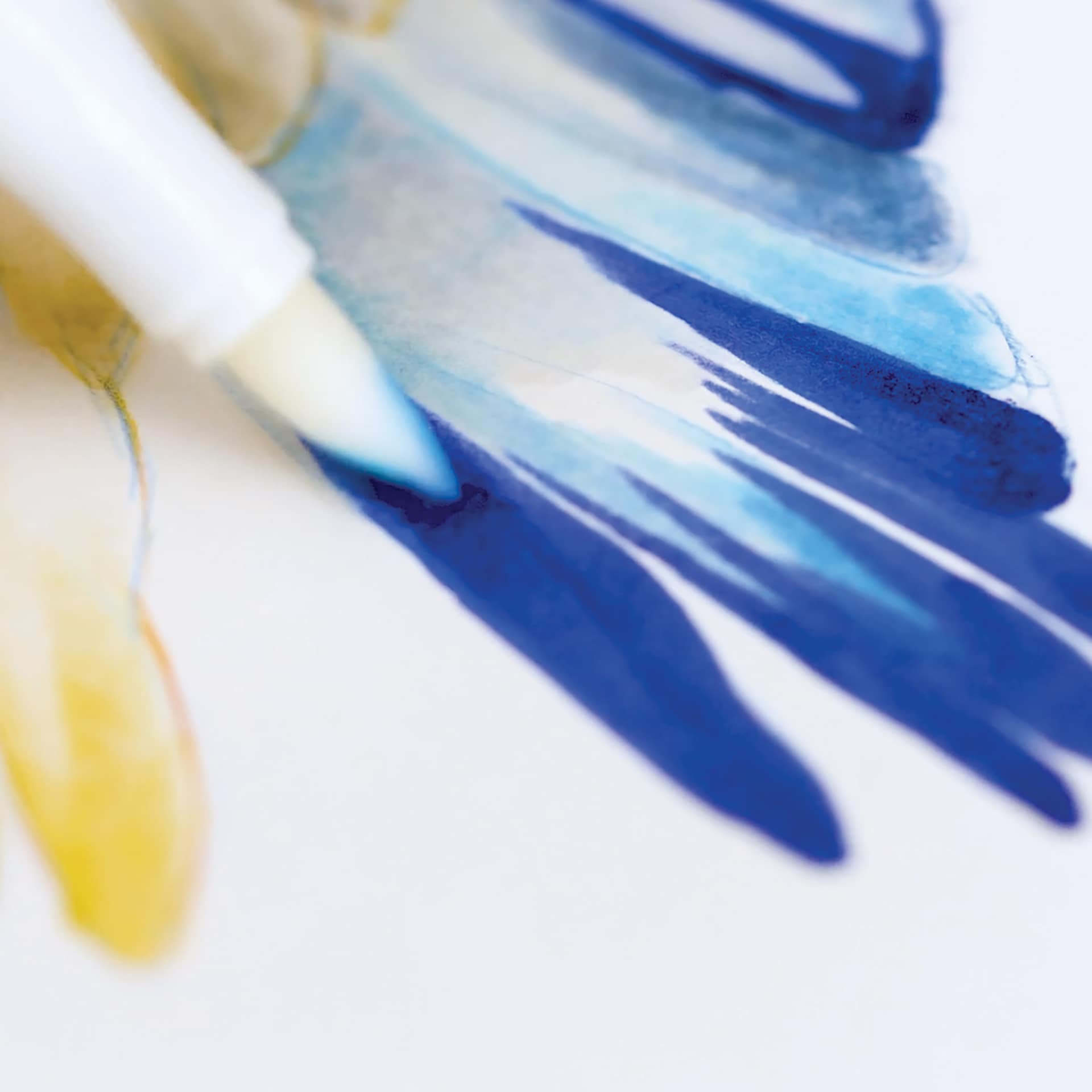 Blick Studio Brush Marker Colorless Blender shading blue feathers