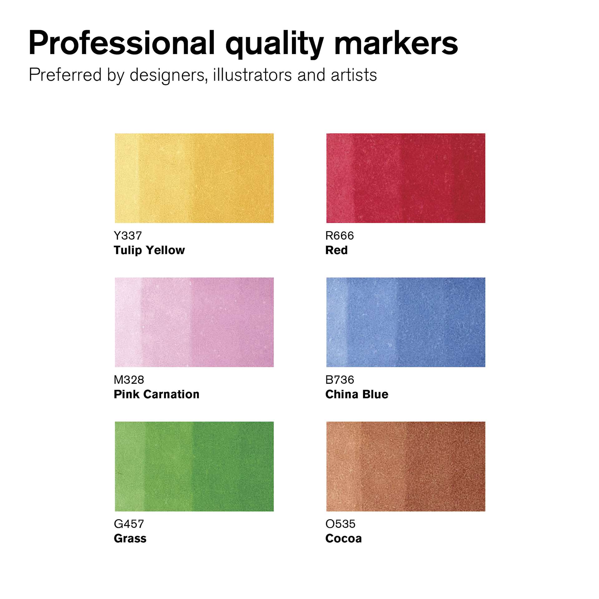Winsor & Newton Promarkers - Mid Tones, Set of 6, color swatch