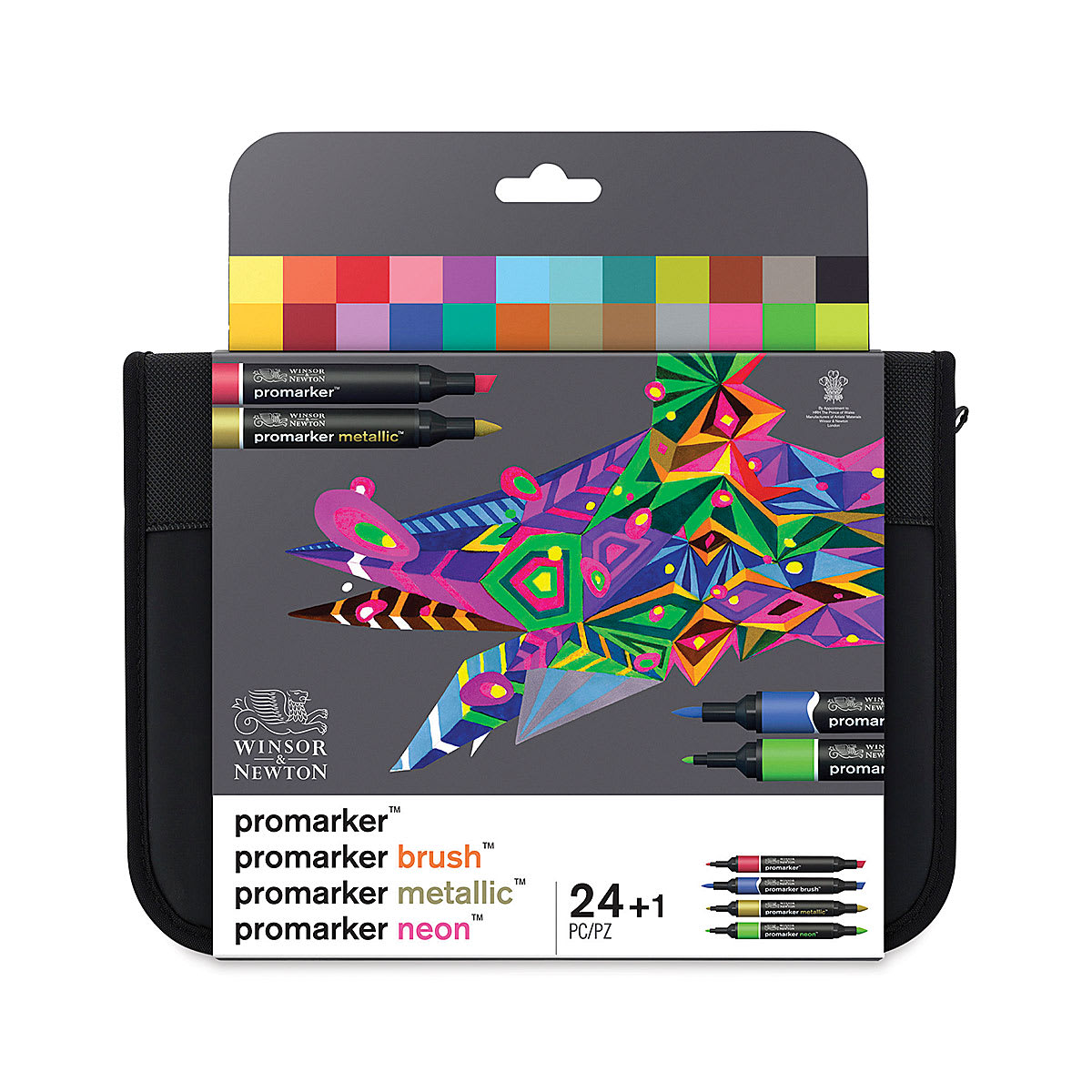 Winsor & Newton Promarker - Mixed Markers Wallet, Set of 24, front of the packaging
