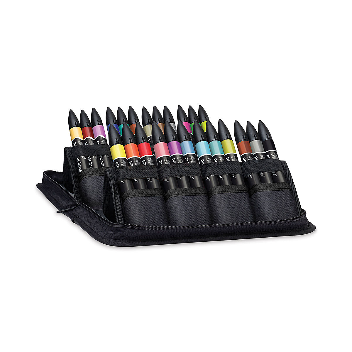 Winsor & Newton Promarker - Mixed Markers Wallet, Set of 24, shown in storage case Winsor & Newton Promarker - Mixed Markers Wallet, Set of 24, shown in storage case