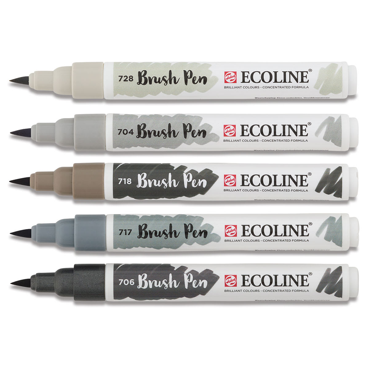 Royal Talens Ecoline Brush Pen Marker Set- 5 Grey Tones Royal Talens Ecoline Brush Pen Marker Set- 5 Grey Tones