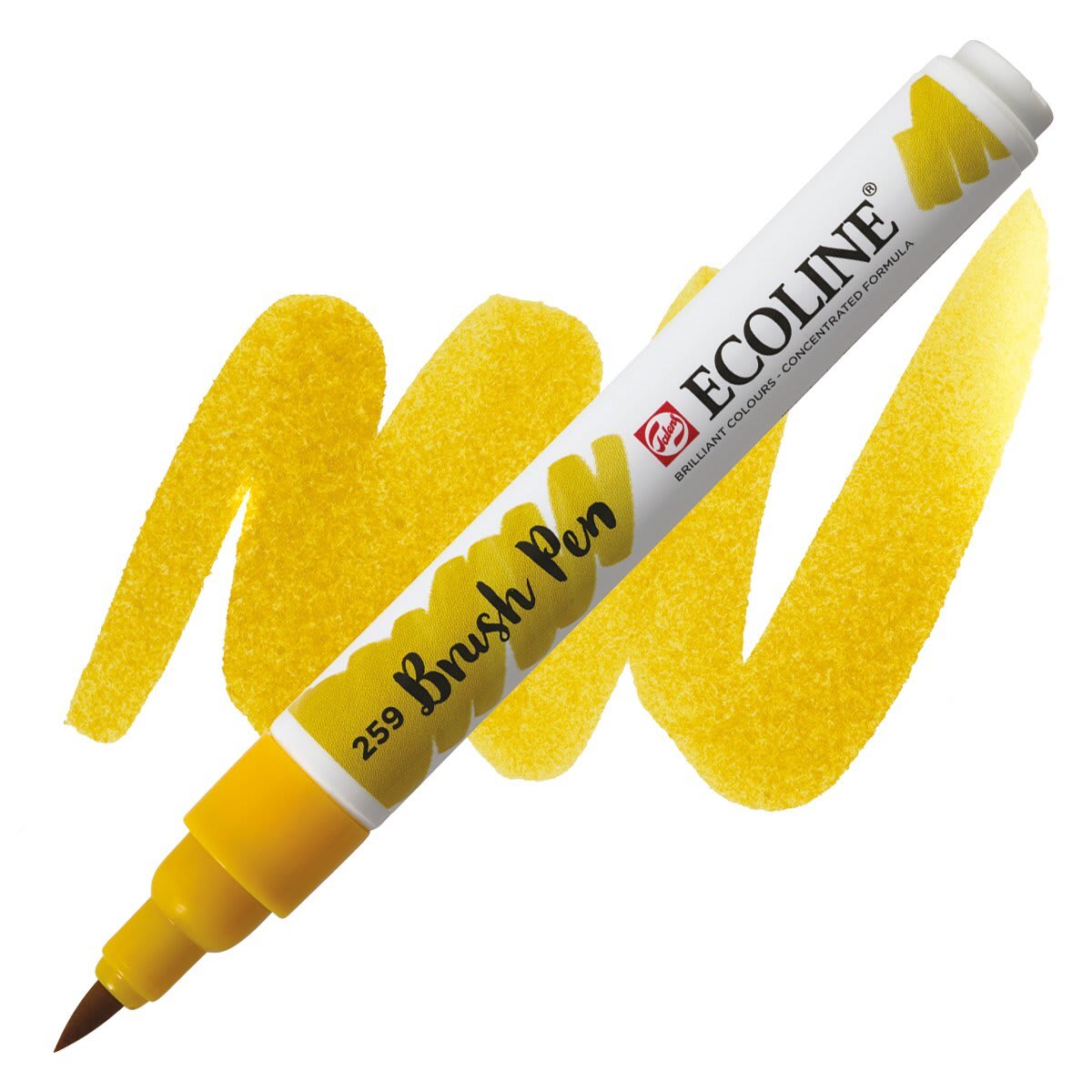 Royal Talens Ecoline Brush Marker - Sand Yellow marker and swatch Royal Talens Ecoline Brush Marker - Sand Yellow marker and swatch
