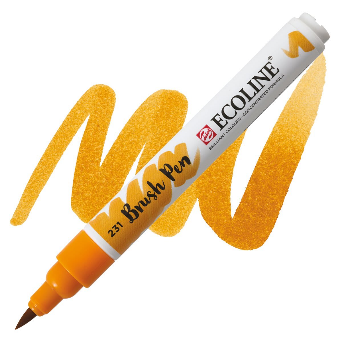 Royal Talens Ecoline Brush Marker - Gold Ochre marker and swatch