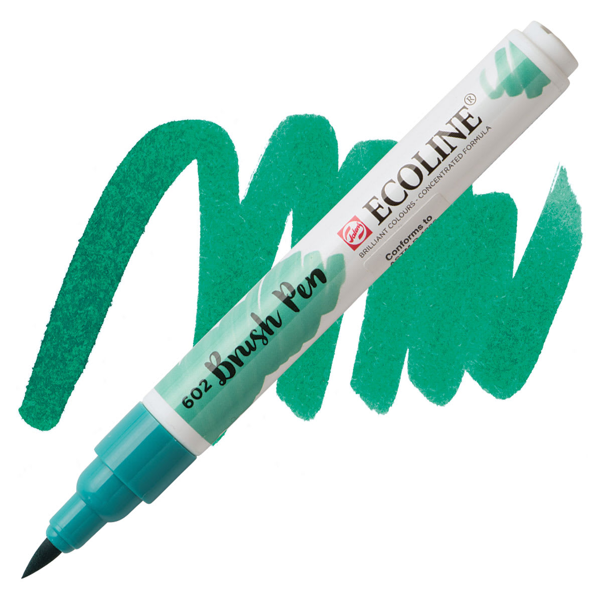 Royal Talens Ecoline Brush Marker - Deep Green marker and swatch
