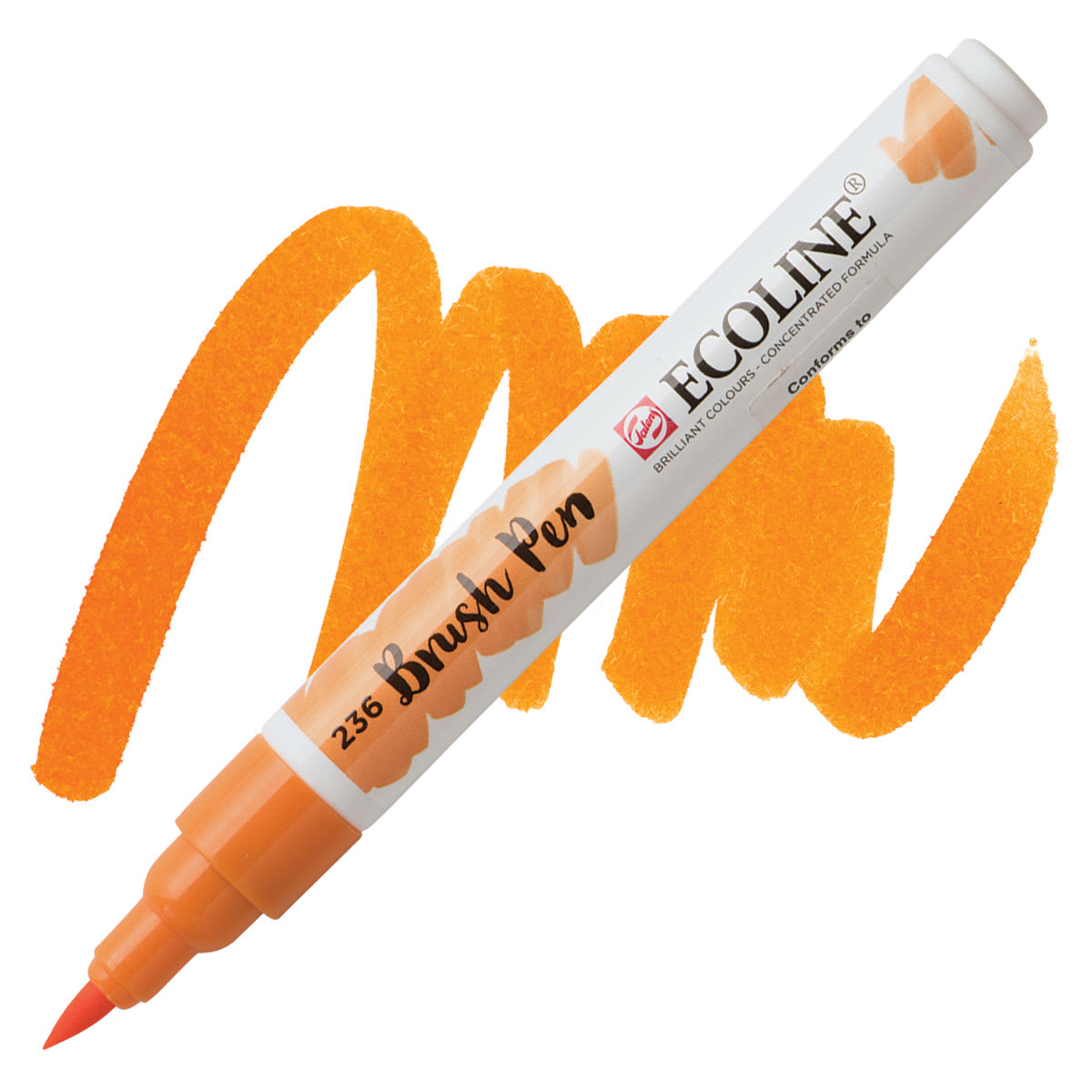 Royal Talens Ecoline Brush Marker - Light Orange marker and swatch