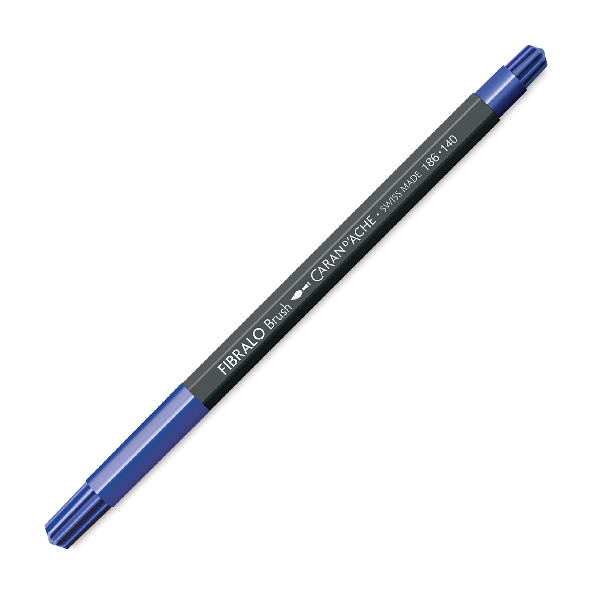 Caran d'Ache Fibralo Brush Marker - Ultramarine with cap on