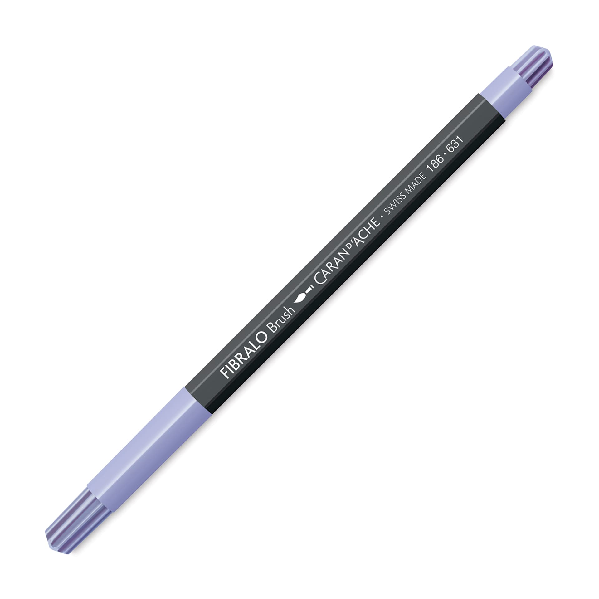 Caran d'Ache Fibralo Brush Marker - Light Ultramarine Violet with cap on