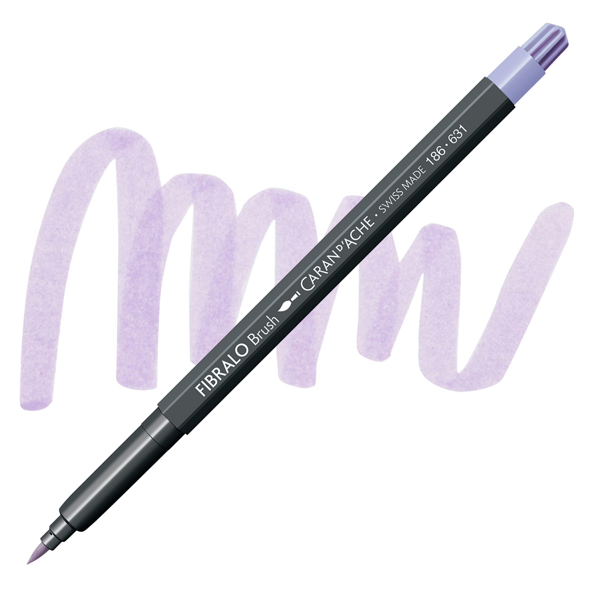 Caran d'Ache Fibralo Brush Marker - Light Ultramarine Violet marker and swatch